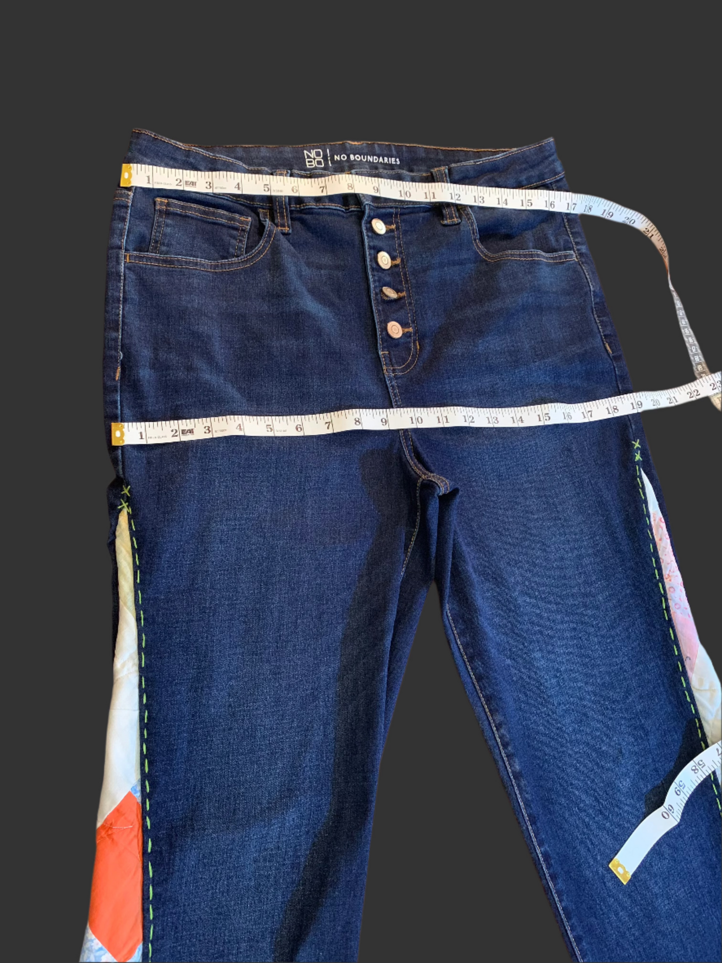 Dark Blue Button-Fly Jeans