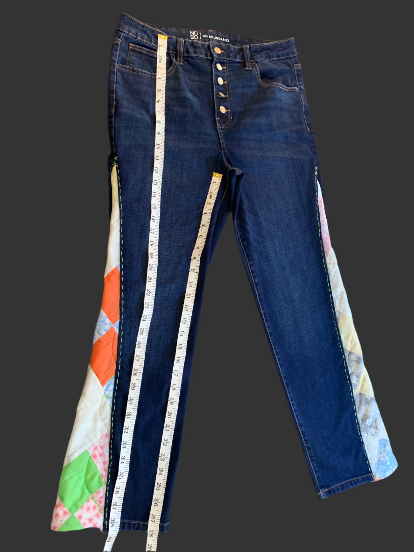 Dark Blue Button-Fly Jeans