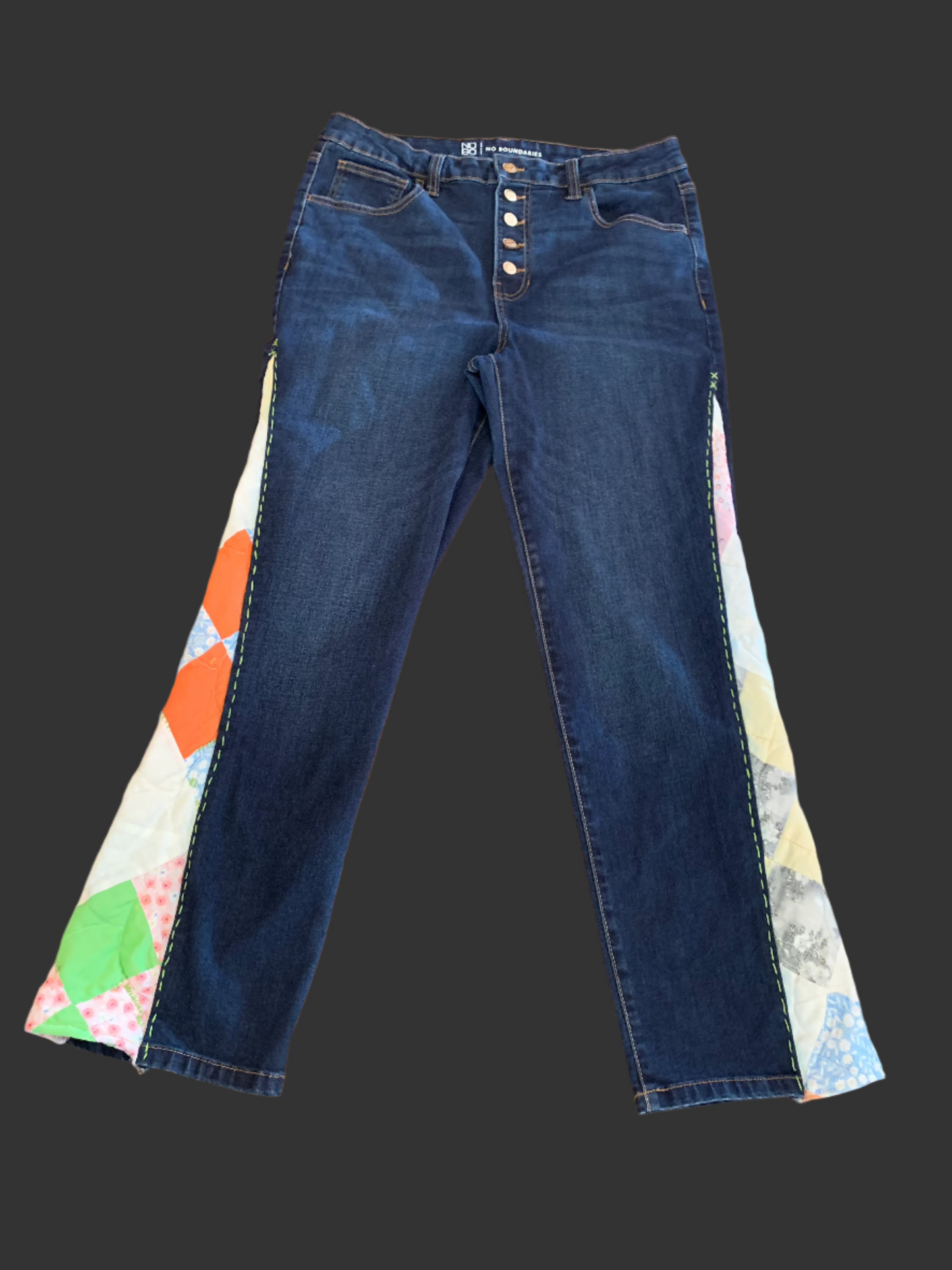 Dark Blue Button-Fly Jeans