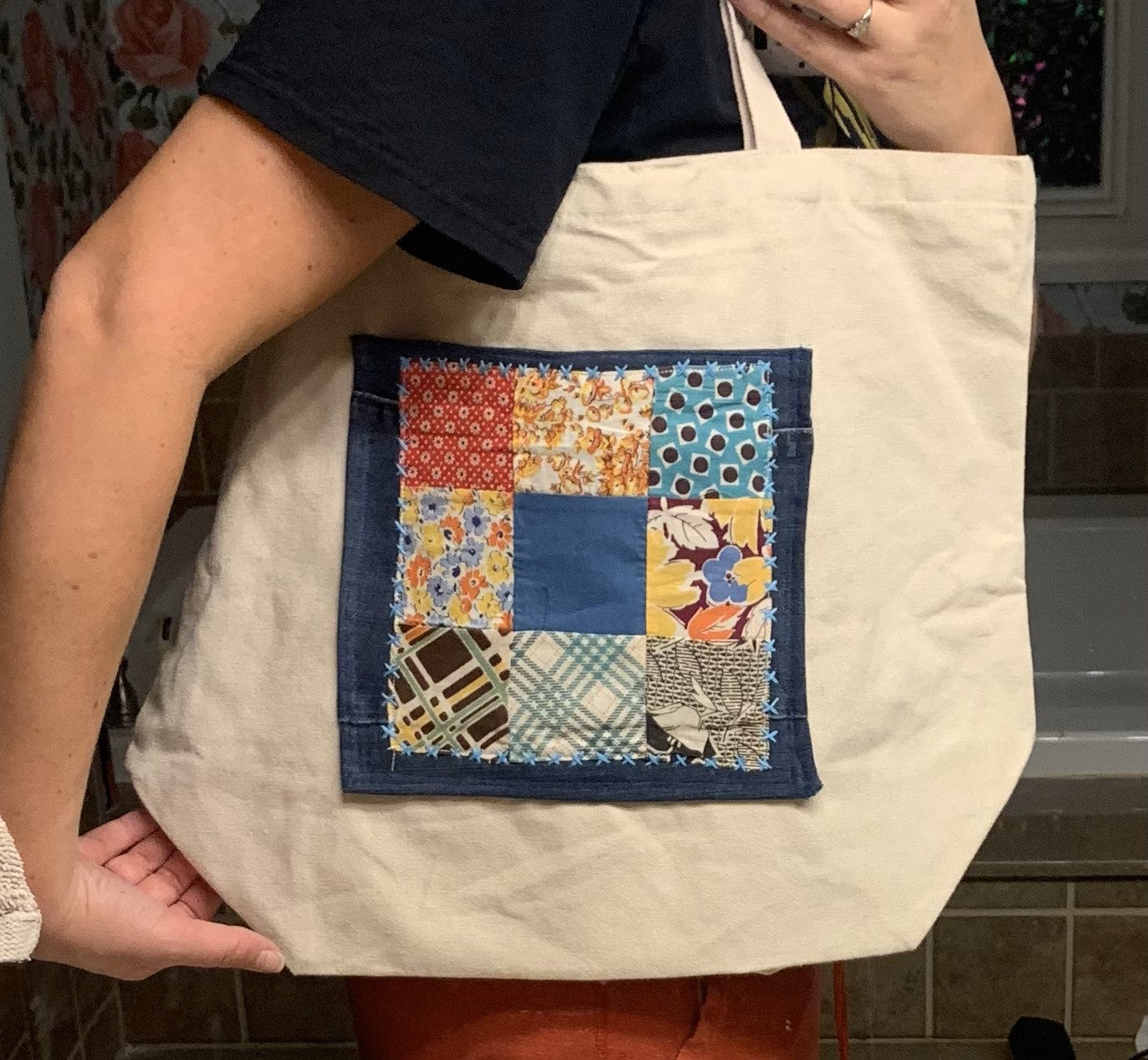 9 Patch Canvas Bag