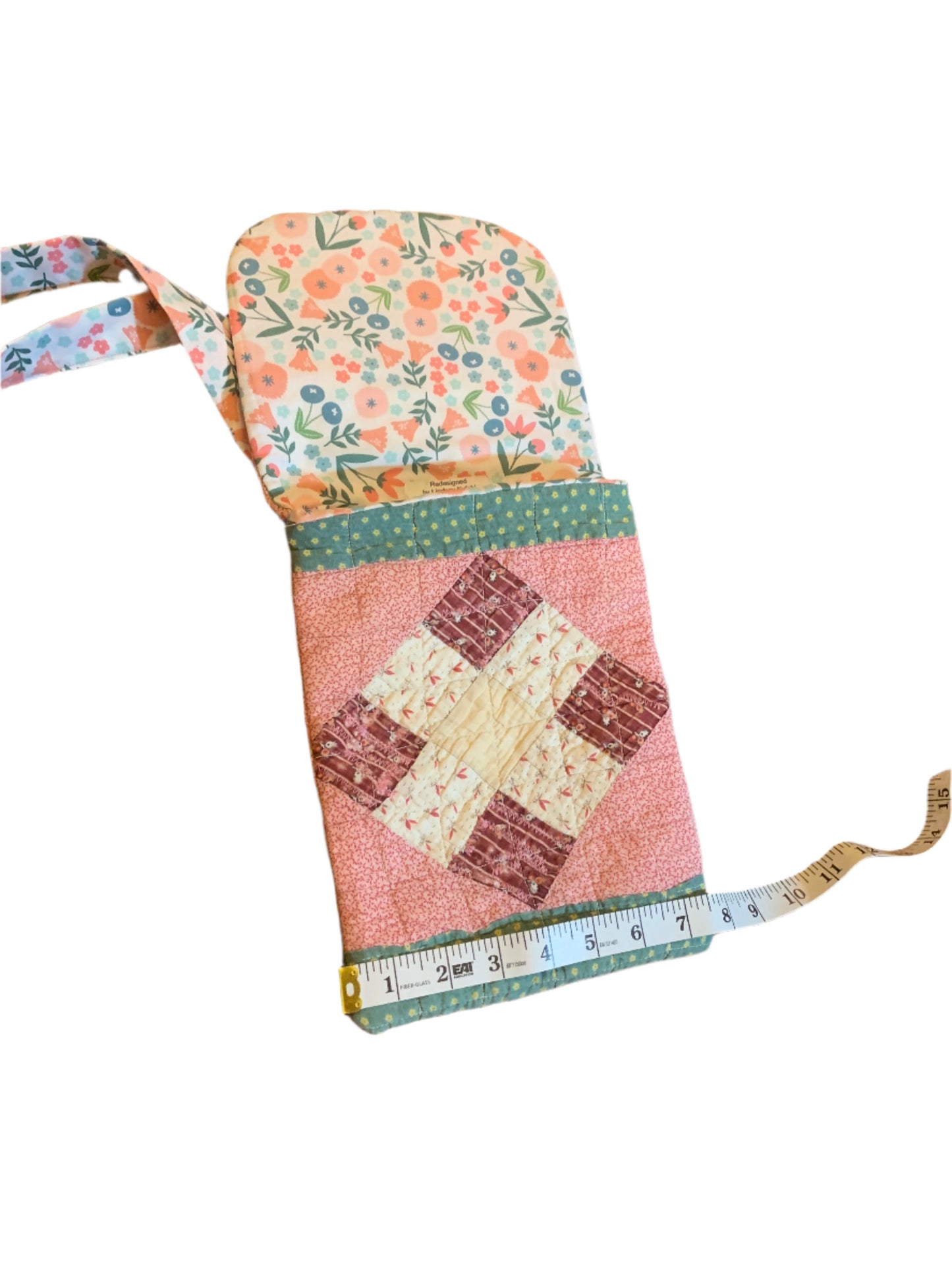 Small Pink & Green 9 Patch Quilt Bag